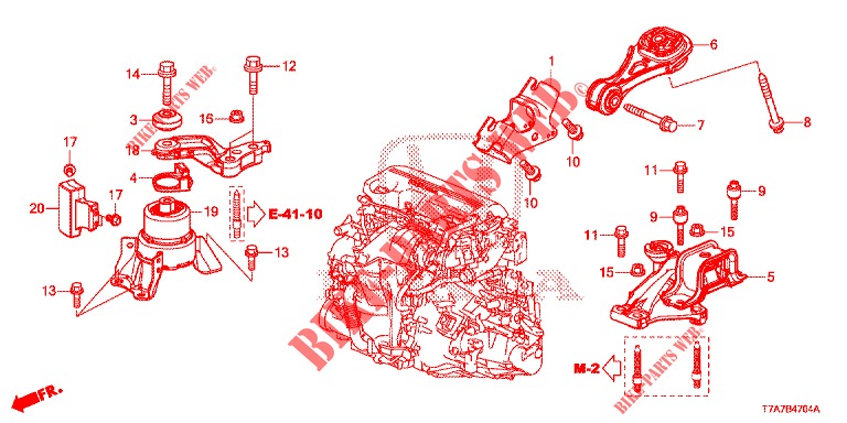 MOTORBEFESTIGUNGEN (DIESEL) für Honda HR-V DIESEL 1.6 EXCLUSIVE 5 Türen 6 gang-Schaltgetriebe 2018