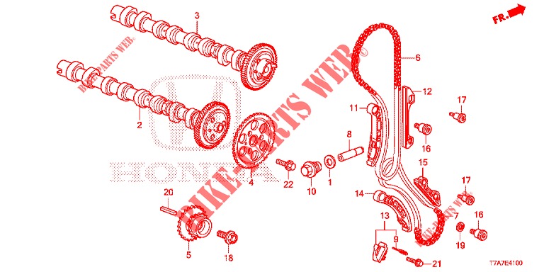 NOCKENWELLE/NOCKENWELLENKETTE (DIESEL) für Honda HR-V DIESEL 1.6 EXCLUSIVE 5 Türen 6 gang-Schaltgetriebe 2018