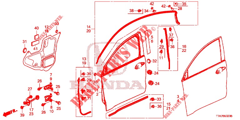 TUERTAFELN, VORNE(2D)  für Honda HR-V DIESEL 1.6 EXCLUSIVE 5 Türen 6 gang-Schaltgetriebe 2018