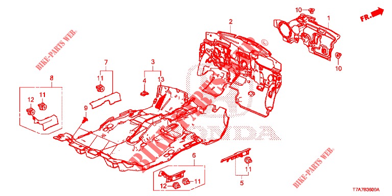 BODENMATTE/ISOLATOR (LH) für Honda HR-V DIESEL 1.6 EXECUTIVE 5 Türen 6 gang-Schaltgetriebe 2018