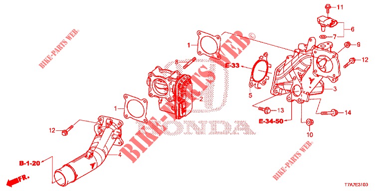EINLASSKLAPPENVENTIL (DIESEL) für Honda HR-V DIESEL 1.6 EXECUTIVE 5 Türen 6 gang-Schaltgetriebe 2018
