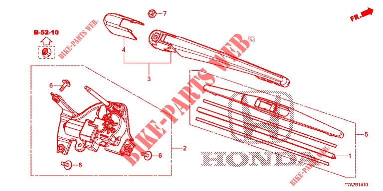 HECKSCHEIBENWISCHER  für Honda HR-V DIESEL 1.6 EXECUTIVE 5 Türen 6 gang-Schaltgetriebe 2018