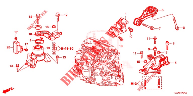 MOTORBEFESTIGUNGEN (DIESEL) für Honda HR-V DIESEL 1.6 EXECUTIVE 5 Türen 6 gang-Schaltgetriebe 2018