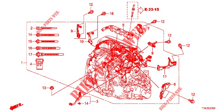 MOTORKABELBAUM (DIESEL) für Honda HR-V DIESEL 1.6 EXECUTIVE 5 Türen 6 gang-Schaltgetriebe 2018