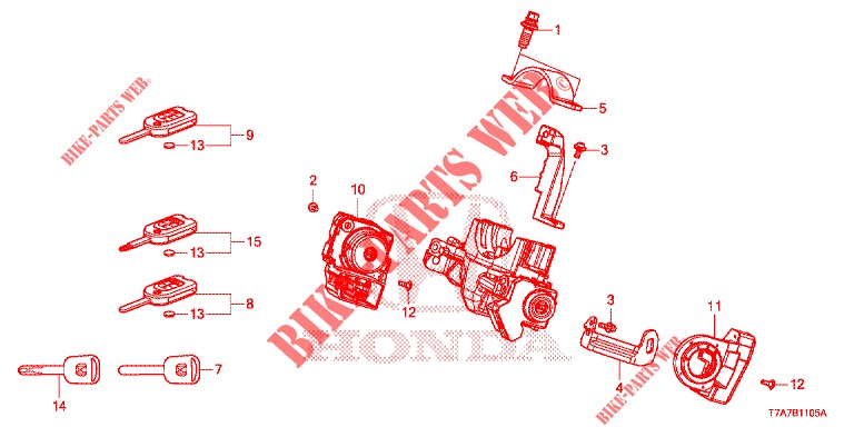 SCHLIESSZYLINDER KOMPONENTEN  für Honda HR-V DIESEL 1.6 EXECUTIVE 5 Türen 6 gang-Schaltgetriebe 2018