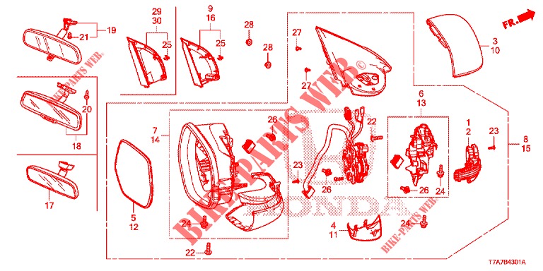 SPIEGEL/SCHIEBEDACH (2) für Honda HR-V DIESEL 1.6 EXECUTIVE 5 Türen 6 gang-Schaltgetriebe 2018