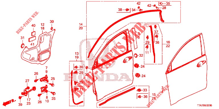 TUERTAFELN, VORNE(2D)  für Honda HR-V DIESEL 1.6 EXECUTIVE 5 Türen 6 gang-Schaltgetriebe 2018