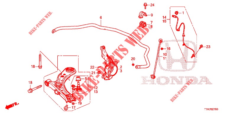 UNTERER ARM, VORNE/ STABILISATORFEDER  für Honda HR-V DIESEL 1.6 EXECUTIVE 5 Türen 6 gang-Schaltgetriebe 2018