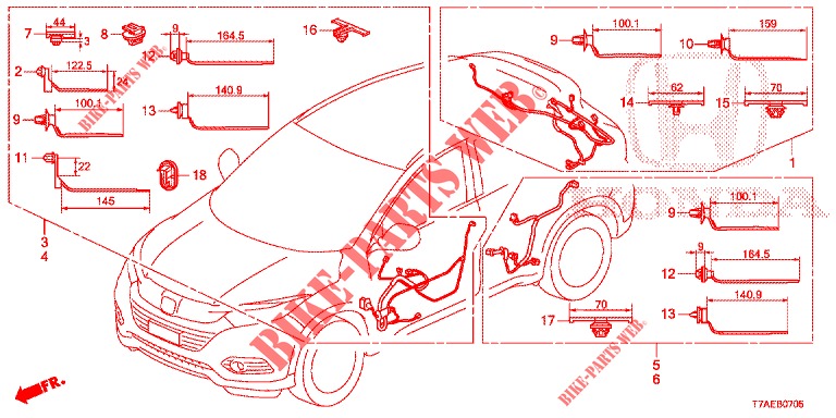 KABELBAUM (LH) (6) für Honda HR-V 1.5 ELEGANCE 5 Türen vollautomatische 2019