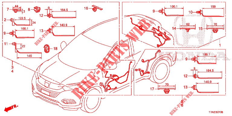 KABELBAUM (LH) (6) für Honda HR-V 1.5 EXCLUSIVE NAVI 5 Türen vollautomatische 2019