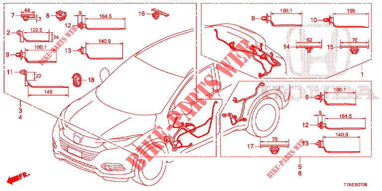 KABELBAUM (LH) (6) für Honda HR-V 1.5 SPORT 5 Türen vollautomatische 2019