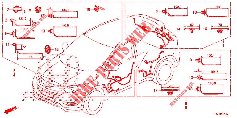 KABELBAUM (LH) (6) für Honda HR-V DIESEL 1.6 COMFORT 5 Türen 6 gang-Schaltgetriebe 2019