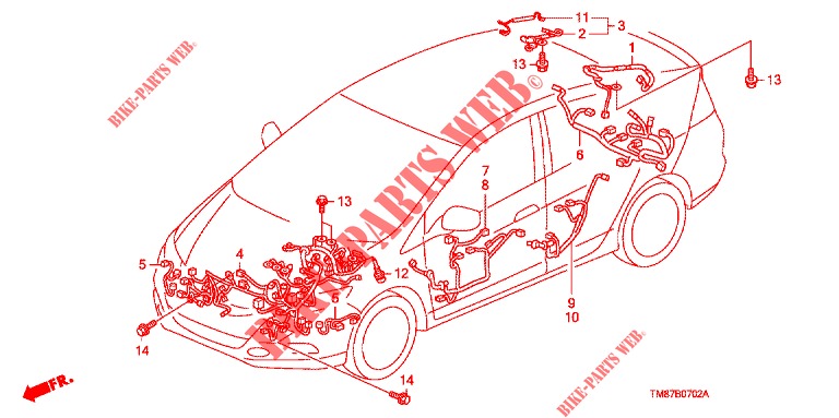 KABELBAUM (LH) (2) für Honda INSIGHT 1.3 IMA COMFORT 5 Türen vollautomatische 2013