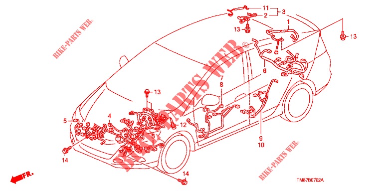 KABELBAUM (LH) (2) für Honda INSIGHT 1.3 IMA S 5 Türen vollautomatische 2013