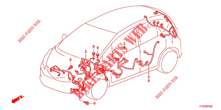 KABELBAUM (2) (LH) für Honda JAZZ 1.2 LSI 5 Türen 5 gang-Schaltgetriebe 2012