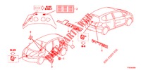 EMBLEM/WARNETIKETT  für Honda JAZZ 1.2 LSLP 5 Türen 5 gang-Schaltgetriebe 2012