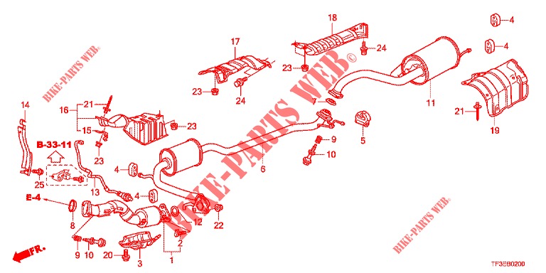AUSPUFFROHR/SCHALLDAEMPFER (PGM FI)  für Honda JAZZ 1.4 LUXURY 5 Türen 5 gang-Schaltgetriebe 2012