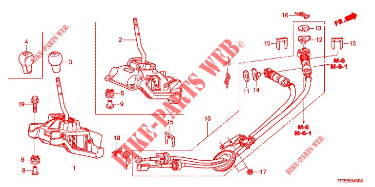 WAHLHEBEL(HMT)  für Honda JAZZ 1.4 LUXURY 5 Türen 5 gang-Schaltgetriebe 2012