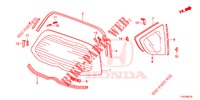 HECKFENSTER/HINTERES SEITENFENSTER  für Honda JAZZ 1.2 ELEGANCE 5 Türen 5 gang-Schaltgetriebe 2013