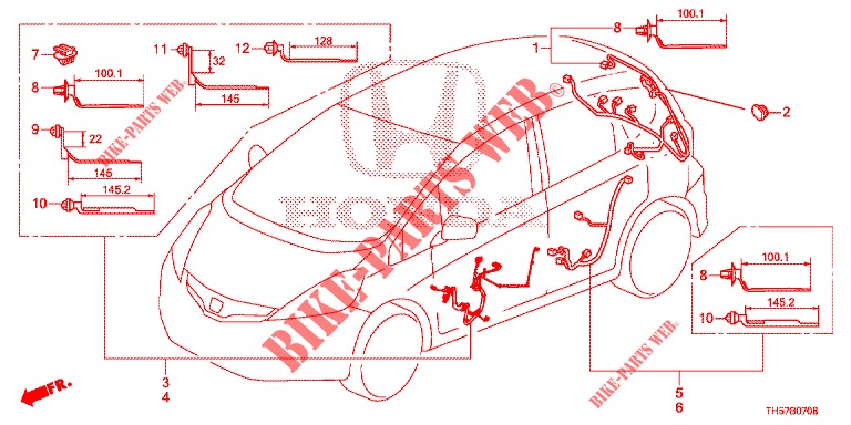 KABELBAUM (LH) (5) für Honda JAZZ 1.2 ELEGANCE LSH 5 Türen 5 gang-Schaltgetriebe 2013