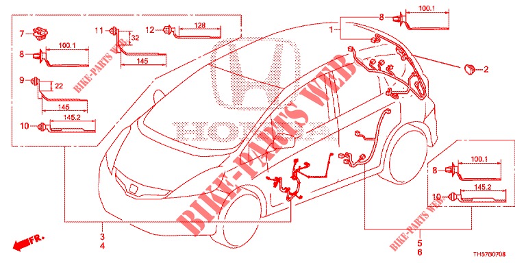 KABELBAUM (LH) (5) für Honda JAZZ 1.2 LSI 5 Türen 5 gang-Schaltgetriebe 2013