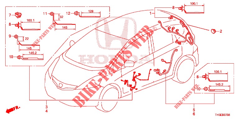 KABELBAUM (LH) (5) für Honda JAZZ 1.2 LSH 5 Türen 5 gang-Schaltgetriebe 2014