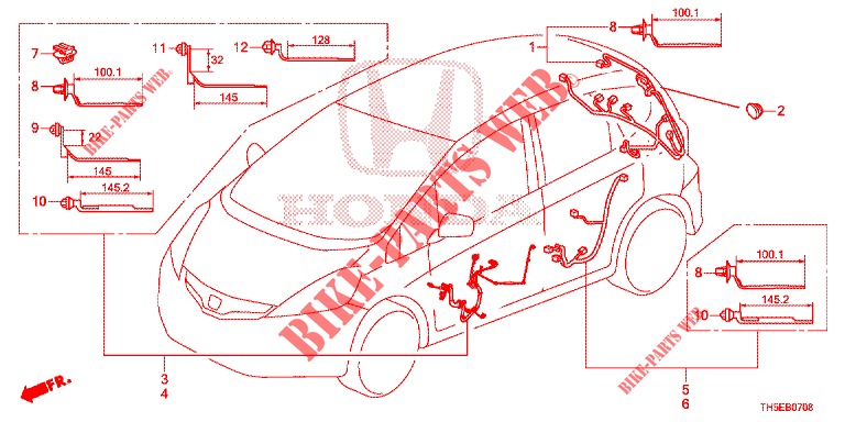 KABELBAUM (LH) (5) für Honda JAZZ 1.2 LSI 5 Türen 5 gang-Schaltgetriebe 2014