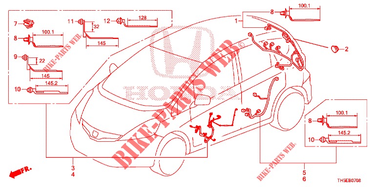 KABELBAUM (LH) (5) für Honda JAZZ 1.2 ELEGANCE LS 5 Türen 5 gang-Schaltgetriebe 2014
