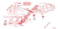 EMBLEM/WARNETIKETT  für Honda JAZZ 1.2 ELEGANCE 5 Türen 5 gang-Schaltgetriebe 2015