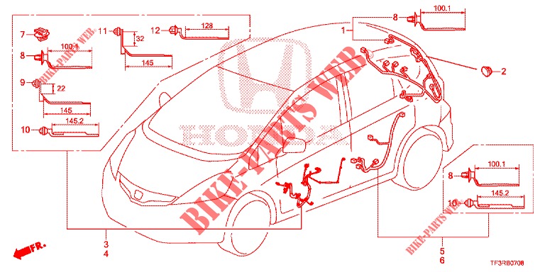 KABELBAUM (LH) (5) für Honda JAZZ 1.2 S 5 Türen 5 gang-Schaltgetriebe 2015