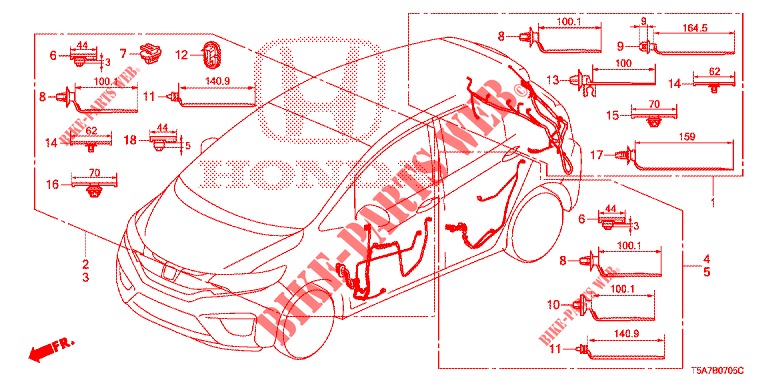 KABELBAUM (6) (LH) für Honda JAZZ 1.4 EXECUTIVE 5 Türen 6 gang-Schaltgetriebe 2016