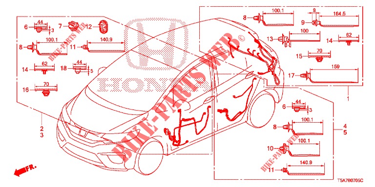 KABELBAUM (6) (LH) für Honda JAZZ 1.4 EXCLUSIVE 5 Türen 6 gang-Schaltgetriebe 2017