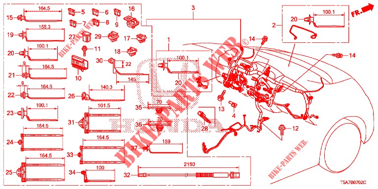KABELBAUM (3) (LH) für Honda JAZZ 1.3 ELEGANCE 5 Türen 6 gang-Schaltgetriebe 2017