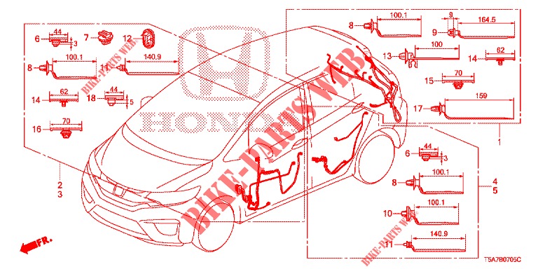 KABELBAUM (6) (LH) für Honda JAZZ 1.3 ELEGANCE 5 Türen 6 gang-Schaltgetriebe 2017