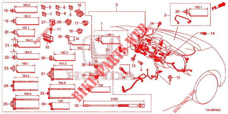 KABELBAUM (3) (LH) für Honda JAZZ 1.5 DYNAMIC 5 Türen 6 gang-Schaltgetriebe 2018