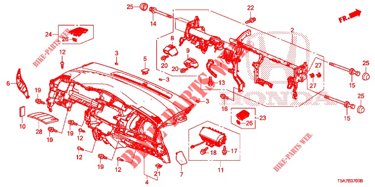 INSTRUMENTENBRETT, OBEN (LH) für Honda JAZZ 1.5 DYNAMIC 5 Türen vollautomatische 2018