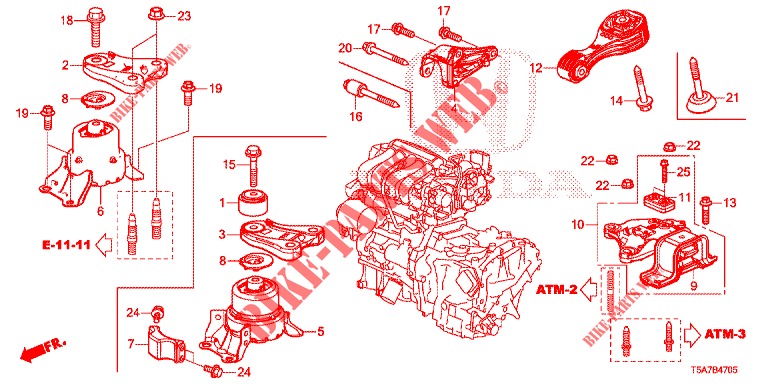 MOTORBEFESTIGUNG (AT) (1.5L) (2) für Honda JAZZ 1.5 DYNAMIC 5 Türen vollautomatische 2018