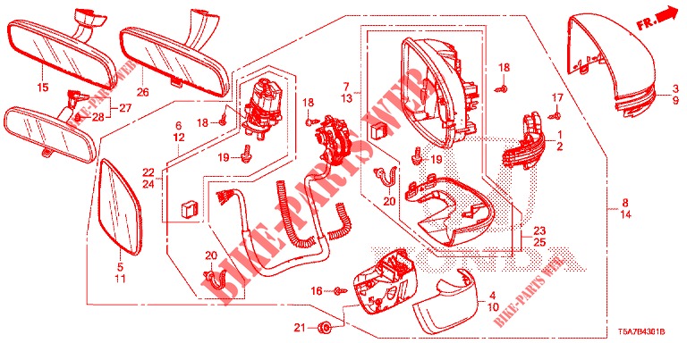 SPIEGEL/SCHIEBEDACH (VIRAGE AUTOMATIQUE) für Honda JAZZ 1.5 DYNAMIC 5 Türen vollautomatische 2018