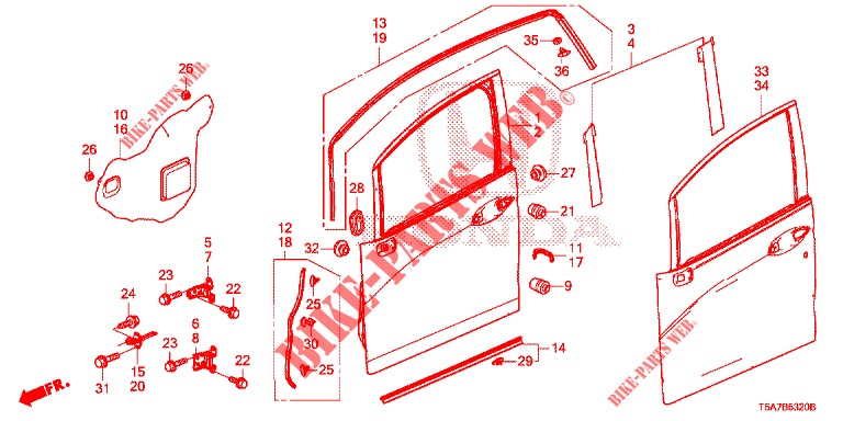 VORDERE TUERTAFEL  für Honda JAZZ 1.5 DYNAMIC 5 Türen vollautomatische 2018