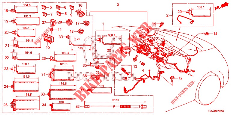 KABELBAUM (3) (LH) für Honda JAZZ 1.4 EXECUTIVE 5 Türen 6 gang-Schaltgetriebe 2019