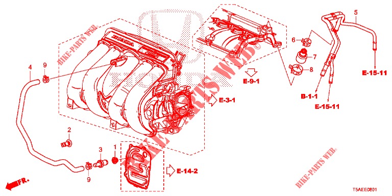 ENTLUEFTUNGSROHR (1) für Honda JAZZ 1.3 ELEGANCE 5 Türen 6 gang-Schaltgetriebe 2019