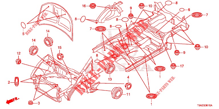 GUMMITUELLE (AVANT) für Honda JAZZ 1.3 ELEGANCE 5 Türen 6 gang-Schaltgetriebe 2019