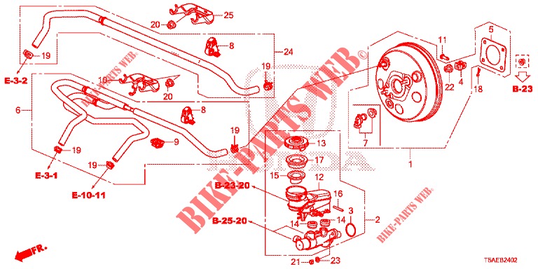 HAUPTBREMSZYLINDER/MASTER POWER (LH) für Honda JAZZ 1.3 ELEGANCE 5 Türen 6 gang-Schaltgetriebe 2019