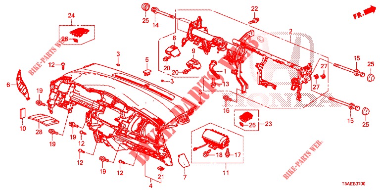 INSTRUMENTENBRETT, OBEN (LH) für Honda JAZZ 1.3 ELEGANCE 5 Türen 6 gang-Schaltgetriebe 2019
