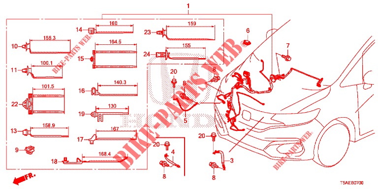 KABELBAUM (1) (LH) für Honda JAZZ 1.3 ELEGANCE 5 Türen 6 gang-Schaltgetriebe 2019