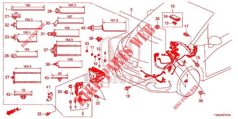 KABELBAUM (2) (LH) für Honda JAZZ 1.3 ELEGANCE 5 Türen 6 gang-Schaltgetriebe 2019