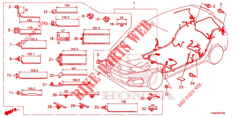 KABELBAUM (4) (LH) für Honda JAZZ 1.3 ELEGANCE 5 Türen 6 gang-Schaltgetriebe 2019