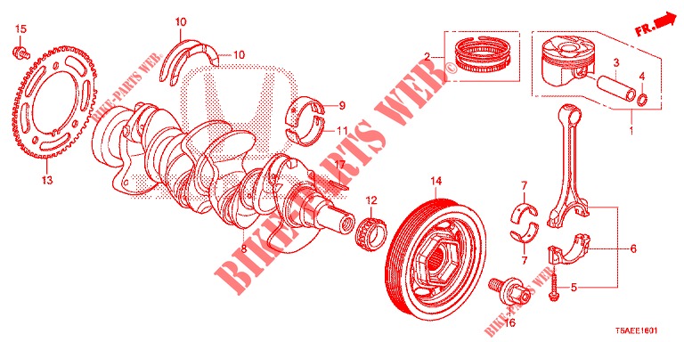 KOLBEN/KURBELWELLE  für Honda JAZZ 1.3 ELEGANCE 5 Türen 6 gang-Schaltgetriebe 2019
