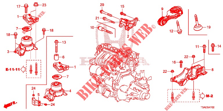 MOTORBEFESTIGUNG (MT) (1.3L) für Honda JAZZ 1.3 ELEGANCE 5 Türen 6 gang-Schaltgetriebe 2019
