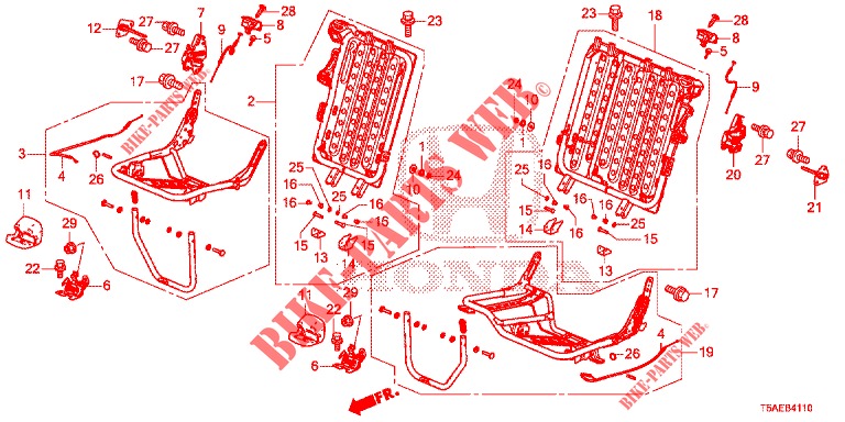 SITZKOMPONENTEN, HINTEN  für Honda JAZZ 1.3 ELEGANCE 5 Türen 6 gang-Schaltgetriebe 2019